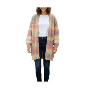 Grace + Karma size 2X/3X muted striped open cardigan